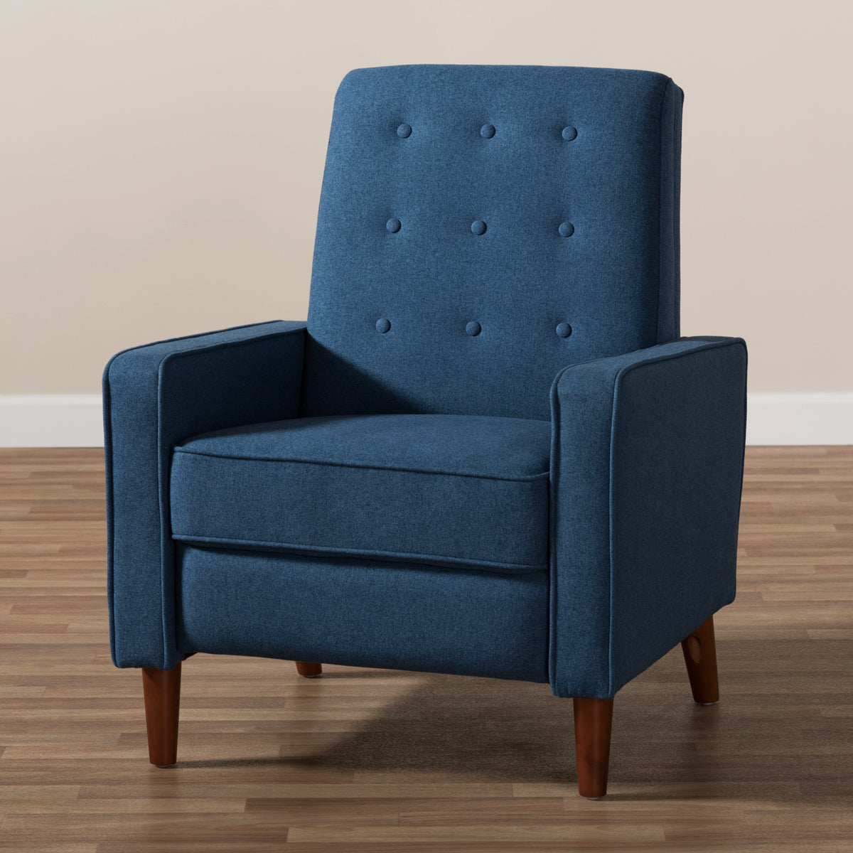Baxton Studio Mathias Mid-century Modern Blue Fabric Upholstered Lounge Chair Baxton Studio-chairs-Minimal And Modern - 3