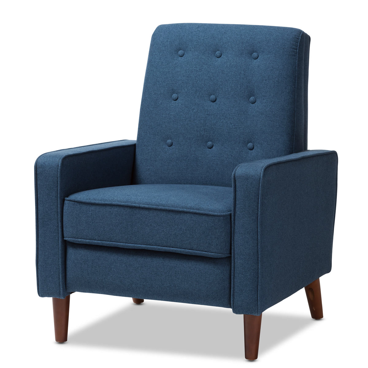 Baxton Studio Mathias Mid-century Modern Blue Fabric Upholstered Lounge Chair Baxton Studio-chairs-Minimal And Modern - 1