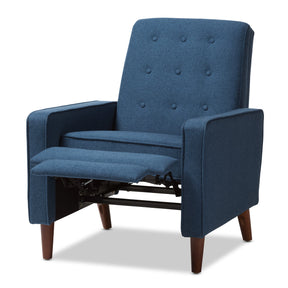 Baxton Studio Mathias Mid-century Modern Blue Fabric Upholstered Lounge Chair Baxton Studio-chairs-Minimal And Modern - 5