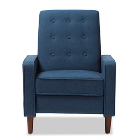 Baxton Studio Mathias Mid-century Modern Blue Fabric Upholstered Lounge Chair Baxton Studio-chairs-Minimal And Modern - 7
