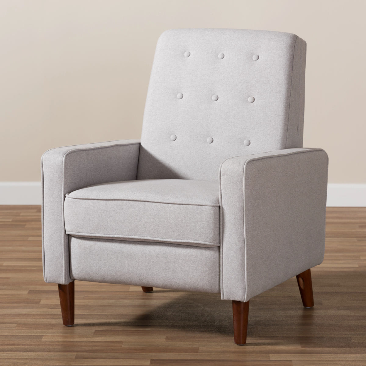 Baxton Studio Mathias Mid-century Modern Light Grey Fabric Upholstered Lounge Chair Baxton Studio-chairs-Minimal And Modern - 3