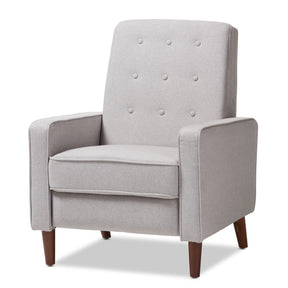Baxton Studio Mathias Mid-century Modern Light Grey Fabric Upholstered Lounge Chair Baxton Studio-chairs-Minimal And Modern - 1