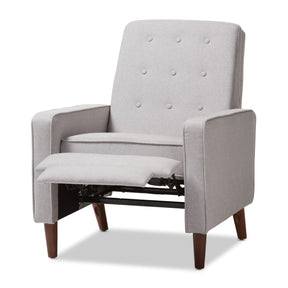 Baxton Studio Mathias Mid-century Modern Light Grey Fabric Upholstered Lounge Chair Baxton Studio-chairs-Minimal And Modern - 5