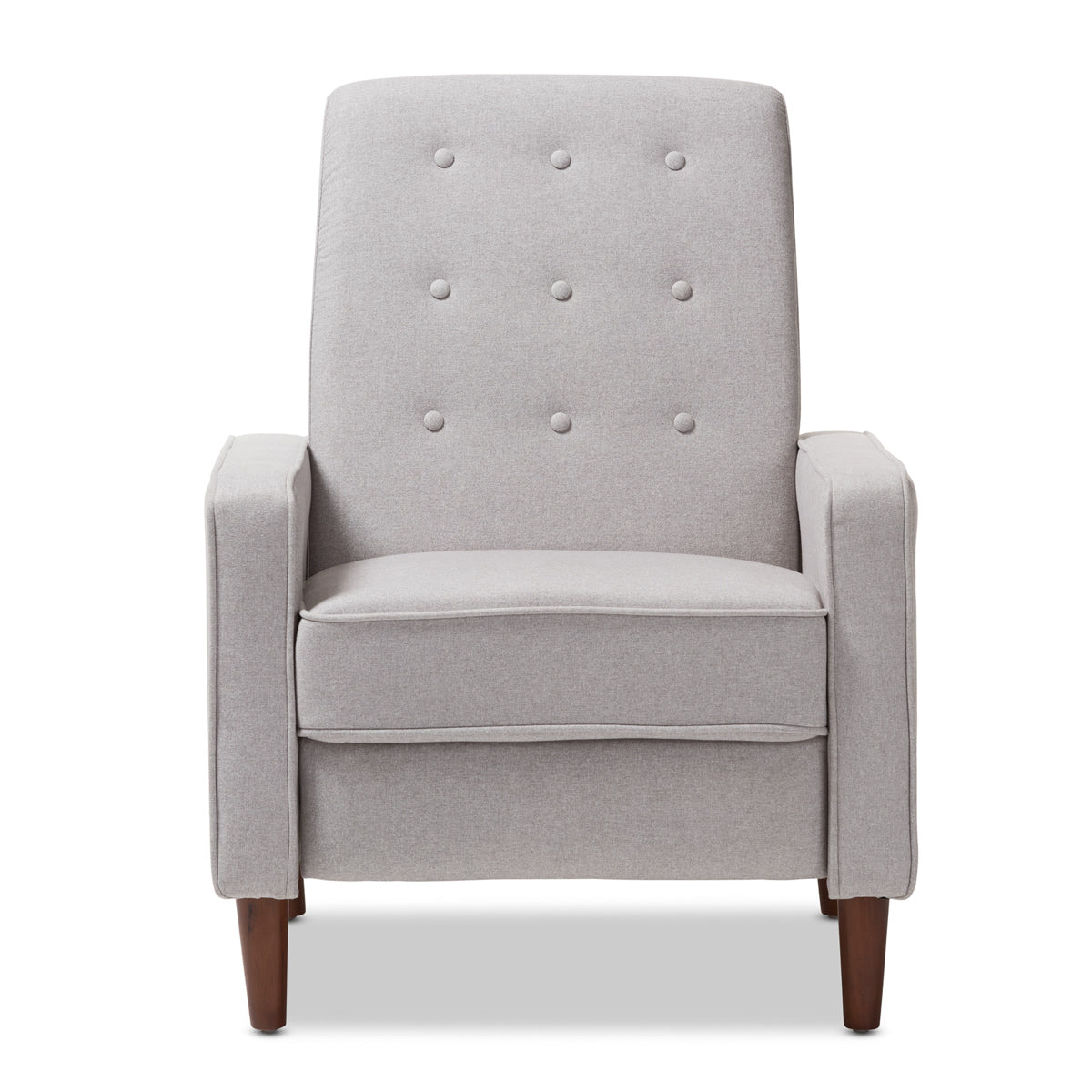 Baxton Studio Mathias Mid-century Modern Light Grey Fabric Upholstered Lounge Chair Baxton Studio-chairs-Minimal And Modern - 7