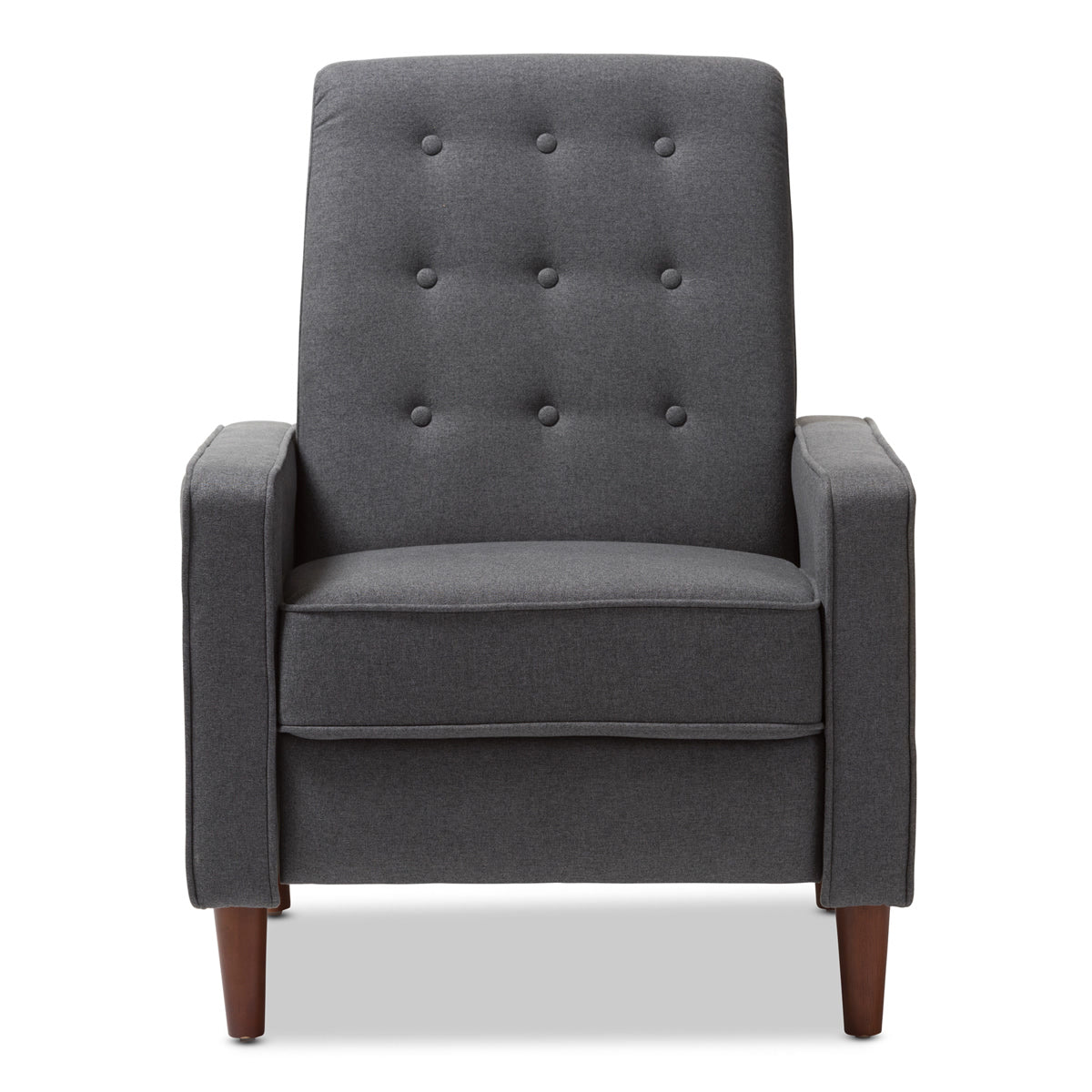 Baxton Studio Mathias Mid-century Modern Grey Fabric Upholstered Lounge Chair Baxton Studio-chairs-Minimal And Modern - 7