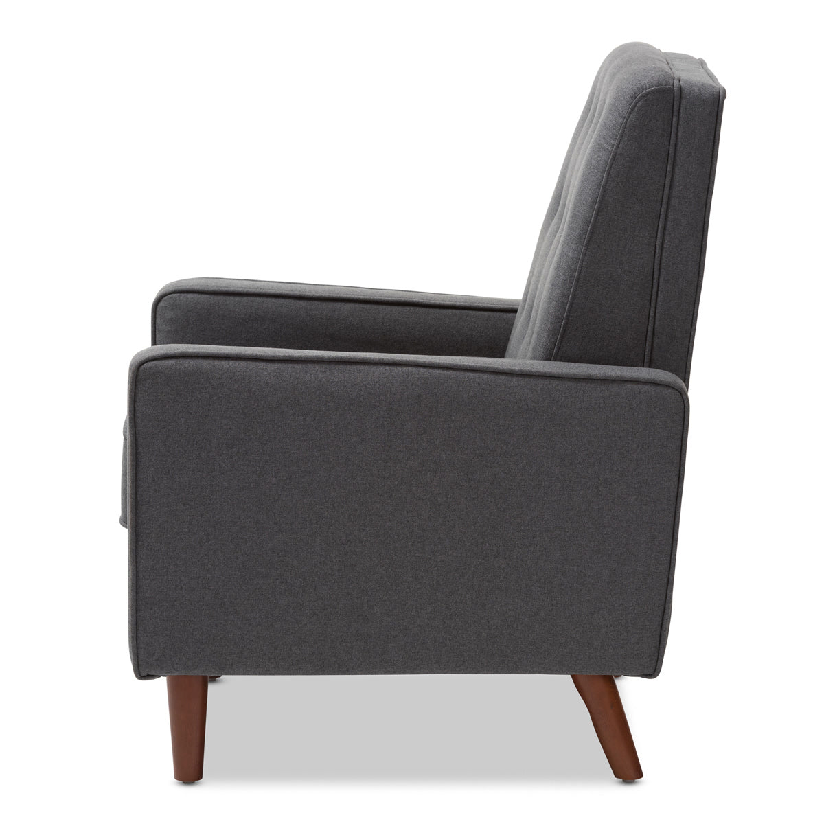 Baxton Studio Mathias Mid-century Modern Grey Fabric Upholstered Lounge Chair Baxton Studio-chairs-Minimal And Modern - 8