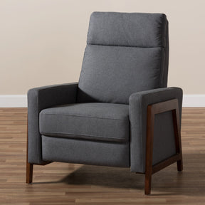 Baxton Studio Halstein Mid-century Modern Grey Fabric Upholstered Lounge Chair Baxton Studio-chairs-Minimal And Modern - 3