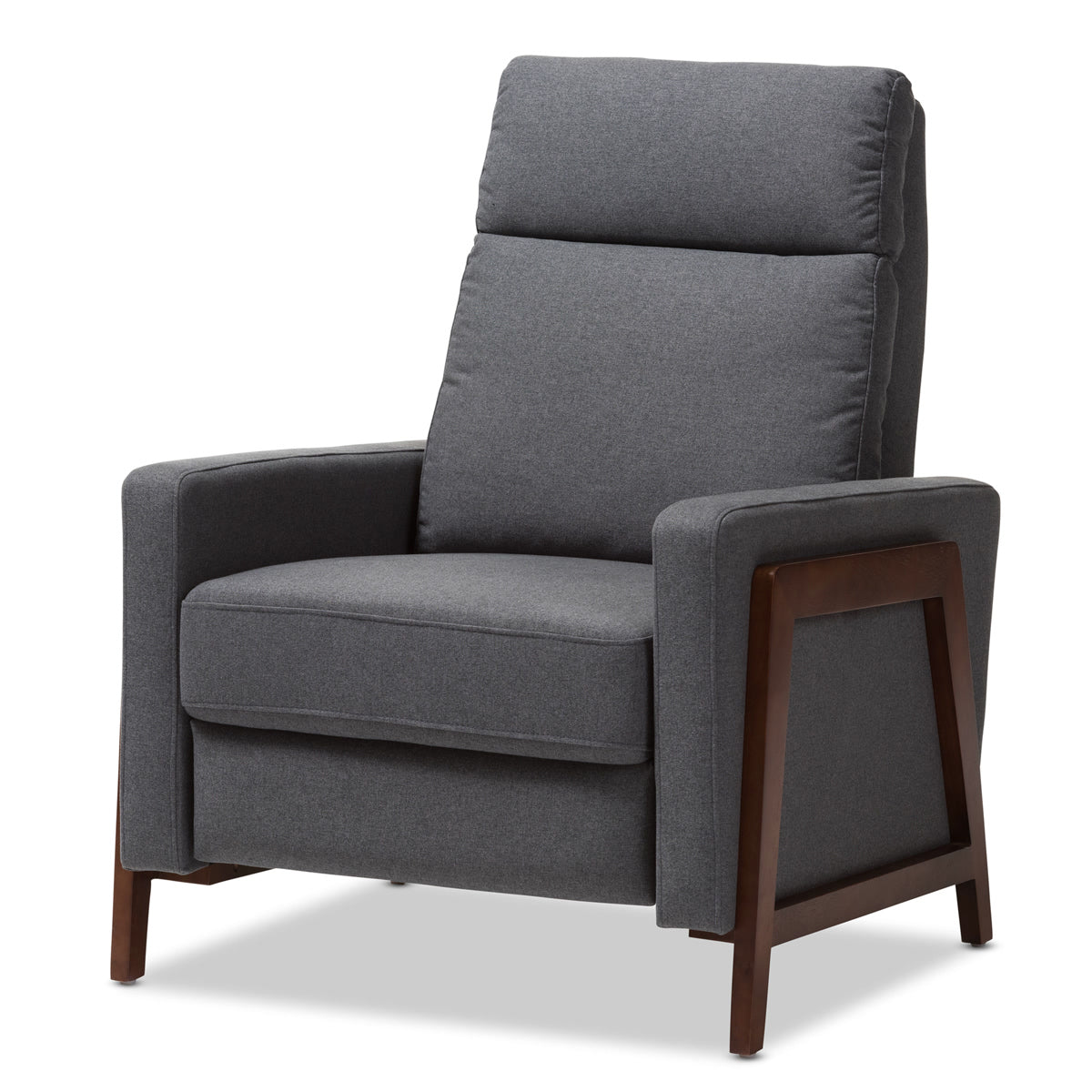 Baxton Studio Halstein Mid-century Modern Grey Fabric Upholstered Lounge Chair Baxton Studio-chairs-Minimal And Modern - 1
