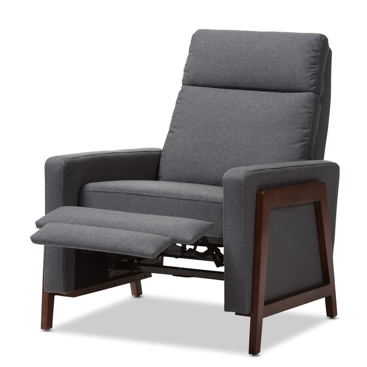 Baxton Studio Halstein Mid-century Modern Grey Fabric Upholstered Lounge Chair Baxton Studio-chairs-Minimal And Modern - 5