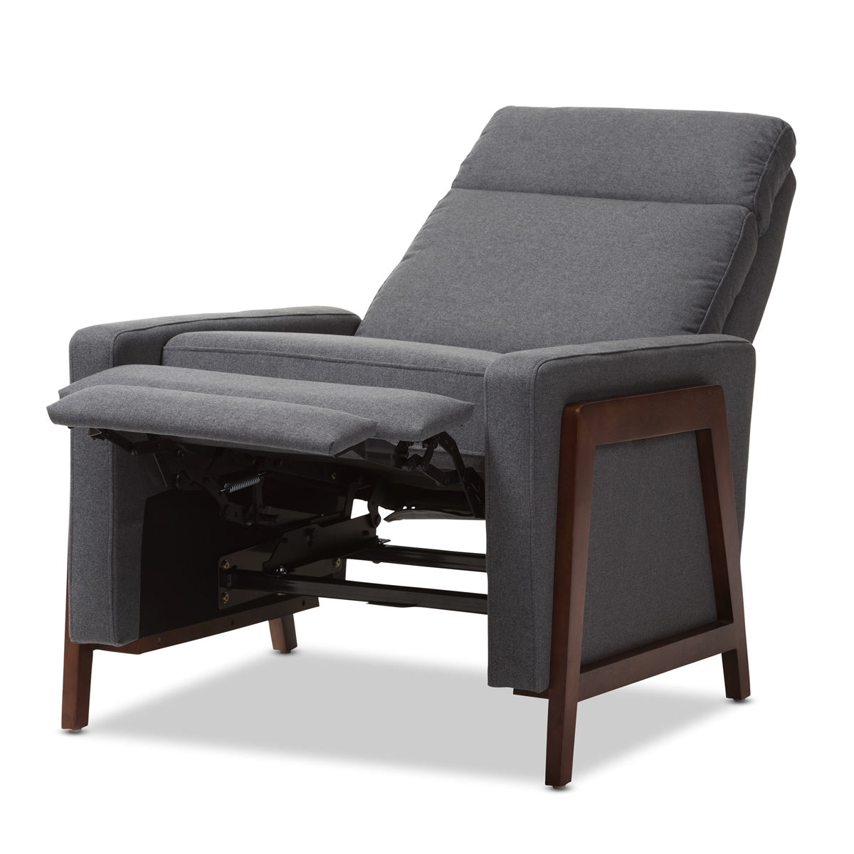 Baxton Studio Halstein Mid-century Modern Grey Fabric Upholstered Lounge Chair Baxton Studio-chairs-Minimal And Modern - 6