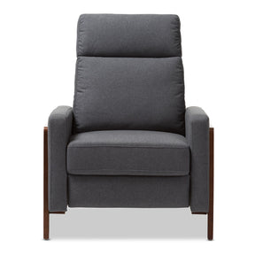 Baxton Studio Halstein Mid-century Modern Grey Fabric Upholstered Lounge Chair Baxton Studio-chairs-Minimal And Modern - 7