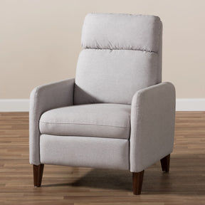 Baxton Studio Casanova Mid-century Modern Light Grey Fabric Upholstered Lounge Chair Baxton Studio-chairs-Minimal And Modern - 3