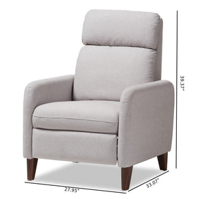 Baxton Studio Casanova Mid-century Modern Light Grey Fabric Upholstered Lounge Chair Baxton Studio-chairs-Minimal And Modern - 4