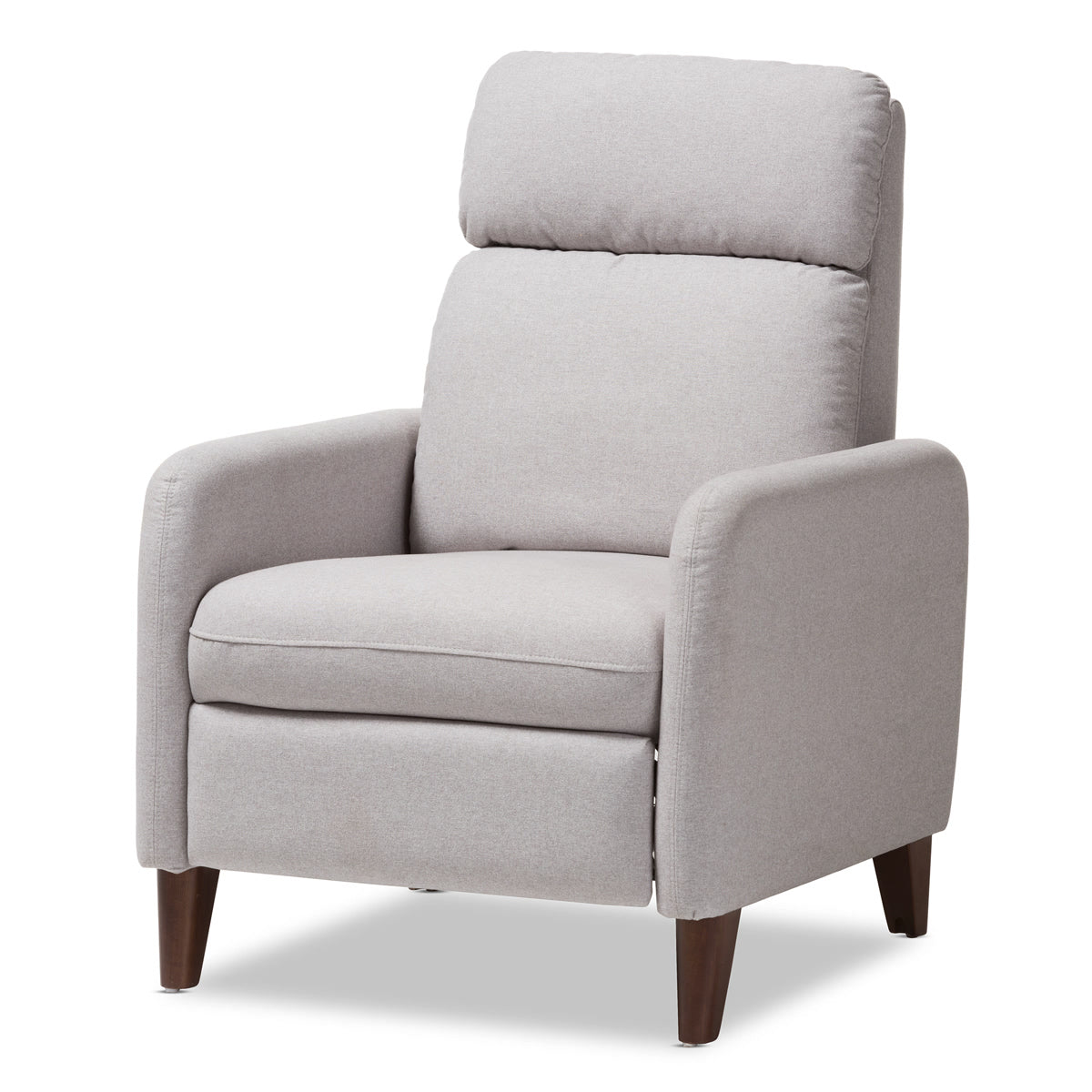 Baxton Studio Casanova Mid-century Modern Light Grey Fabric Upholstered Lounge Chair Baxton Studio-chairs-Minimal And Modern - 1