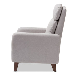 Baxton Studio Casanova Mid-century Modern Light Grey Fabric Upholstered Lounge Chair Baxton Studio-chairs-Minimal And Modern - 8