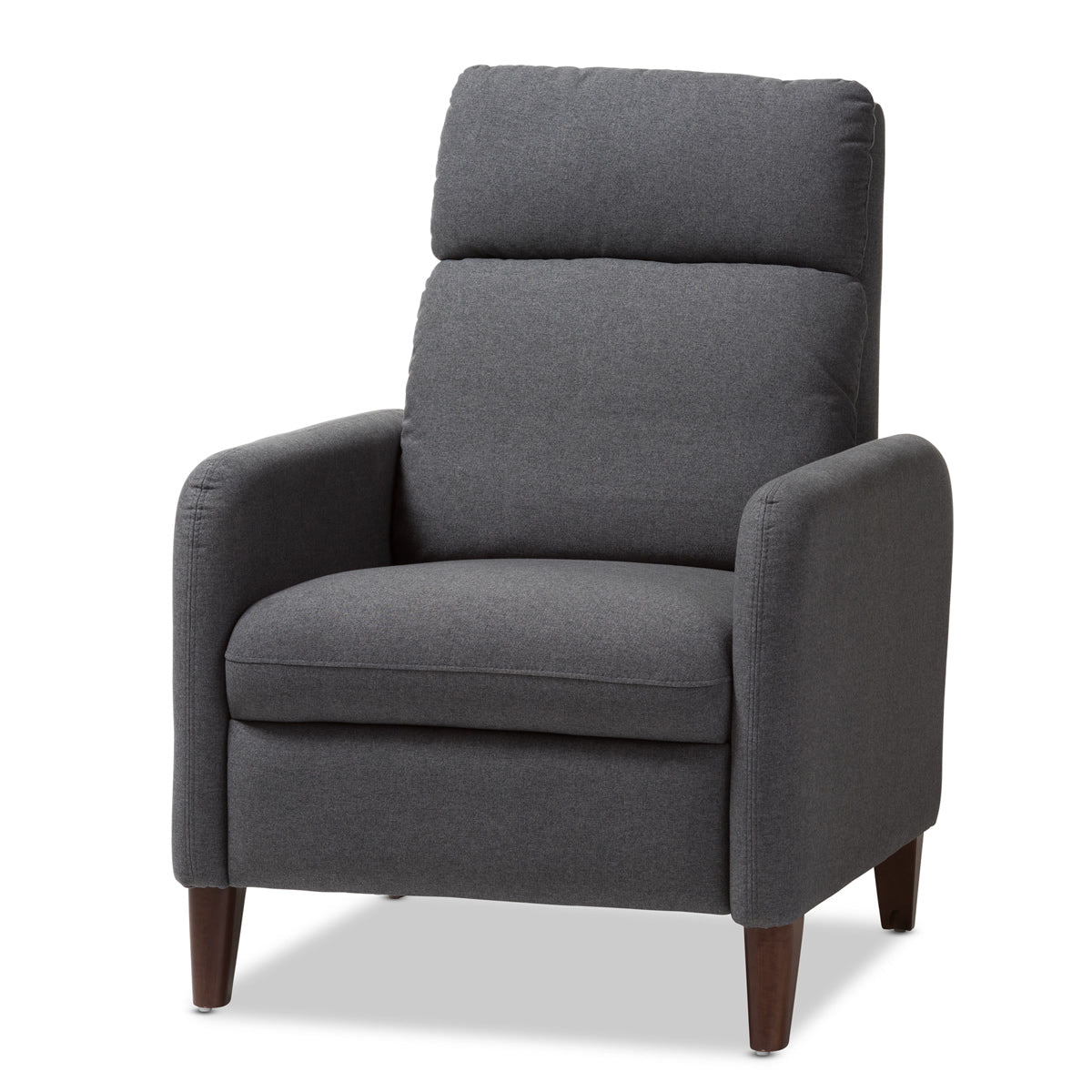 Baxton Studio Casanova Mid-century Modern Grey Fabric Upholstered Lounge Chair Baxton Studio-chairs-Minimal And Modern - 1