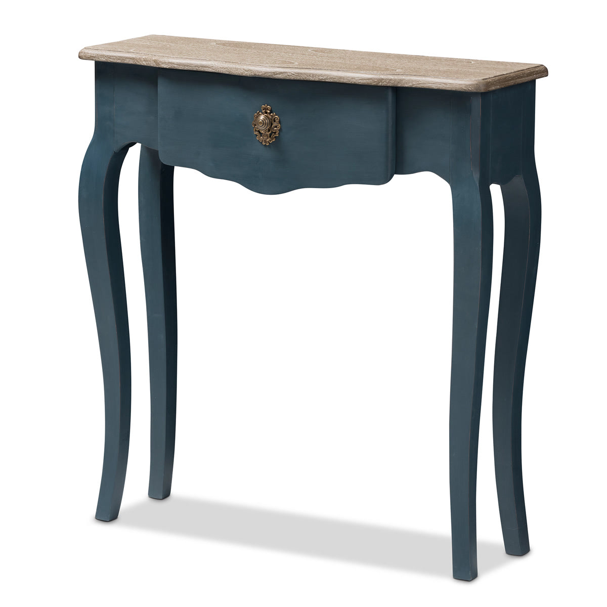Baxton Studio Mazarine Classic and Provincial Blue Spruce Finished Console Table Baxton Studio-tv Stands-Minimal And Modern - 1