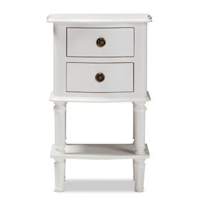 Baxton Studio Audrey Country Cottage Farmhouse White Finished 2-Drawer Nightstand Baxton Studio-nightstands-Minimal And Modern - 4