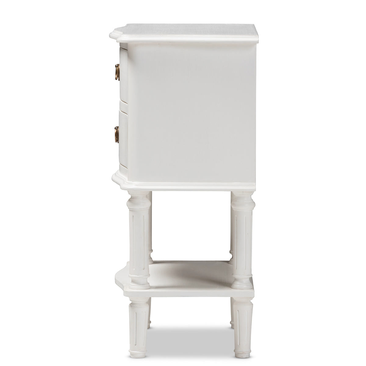 Baxton Studio Audrey Country Cottage Farmhouse White Finished 2-Drawer Nightstand Baxton Studio-nightstands-Minimal And Modern - 5