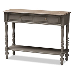 Baxton Studio Noemie Country Cottage Farmhouse Brown Finished 2-Drawer Console Table Baxton Studio-tv Stands-Minimal And Modern - 1