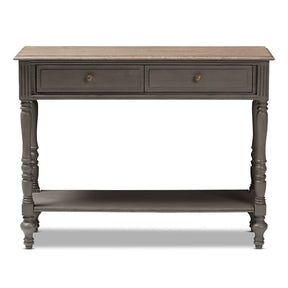 Baxton Studio Noemie Country Cottage Farmhouse Brown Finished 2-Drawer Console Table Baxton Studio-tv Stands-Minimal And Modern - 3