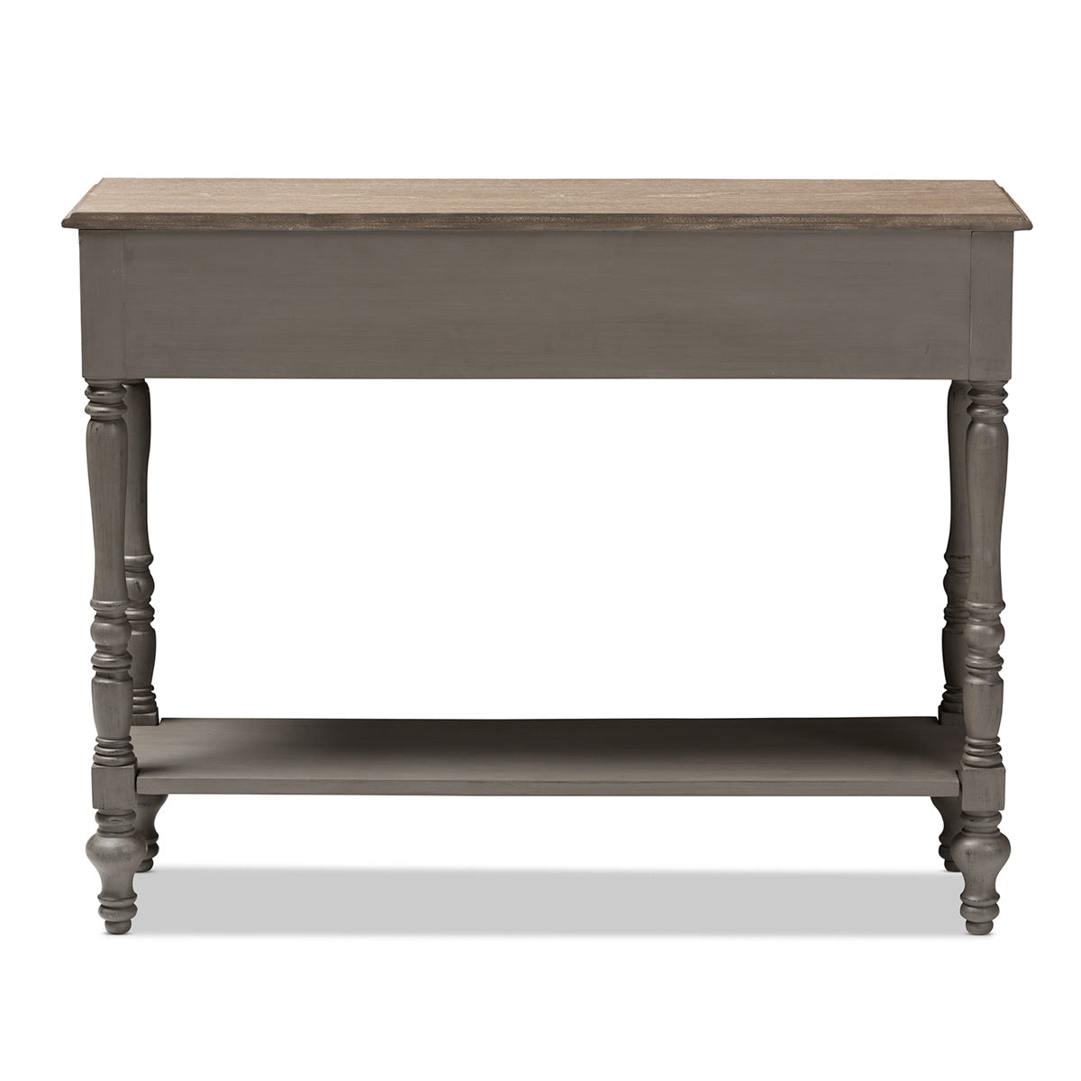Baxton Studio Noemie Country Cottage Farmhouse Brown Finished 2-Drawer Console Table Baxton Studio-tv Stands-Minimal And Modern - 5
