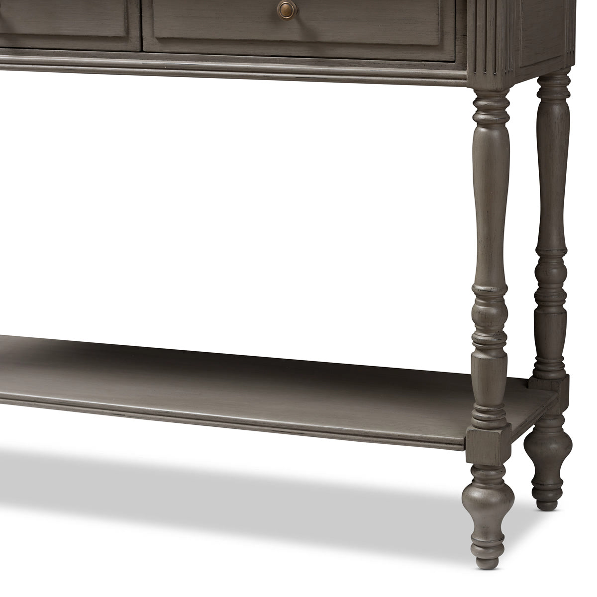 Baxton Studio Noemie Country Cottage Farmhouse Brown Finished 2-Drawer Console Table Baxton Studio-tv Stands-Minimal And Modern - 8
