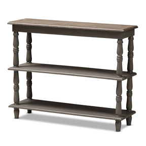 Baxton Studio Nellie Country Cottage Farmhouse Weathered Brown Finished Wood Console Table Baxton Studio-tv Stands-Minimal And Modern - 1