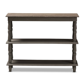 Baxton Studio Nellie Country Cottage Farmhouse Weathered Brown Finished Wood Console Table Baxton Studio-tv Stands-Minimal And Modern - 2