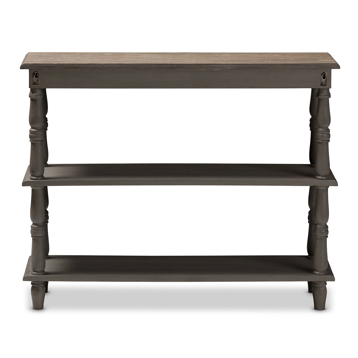 Baxton Studio Nellie Country Cottage Farmhouse Weathered Brown Finished Wood Console Table Baxton Studio-tv Stands-Minimal And Modern - 4