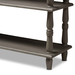 Baxton Studio Nellie Country Cottage Farmhouse Weathered Brown Finished Wood Console Table Baxton Studio-tv Stands-Minimal And Modern - 6