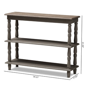 Baxton Studio Nellie Country Cottage Farmhouse Weathered Brown Finished Wood Console Table Baxton Studio-tv Stands-Minimal And Modern - 9