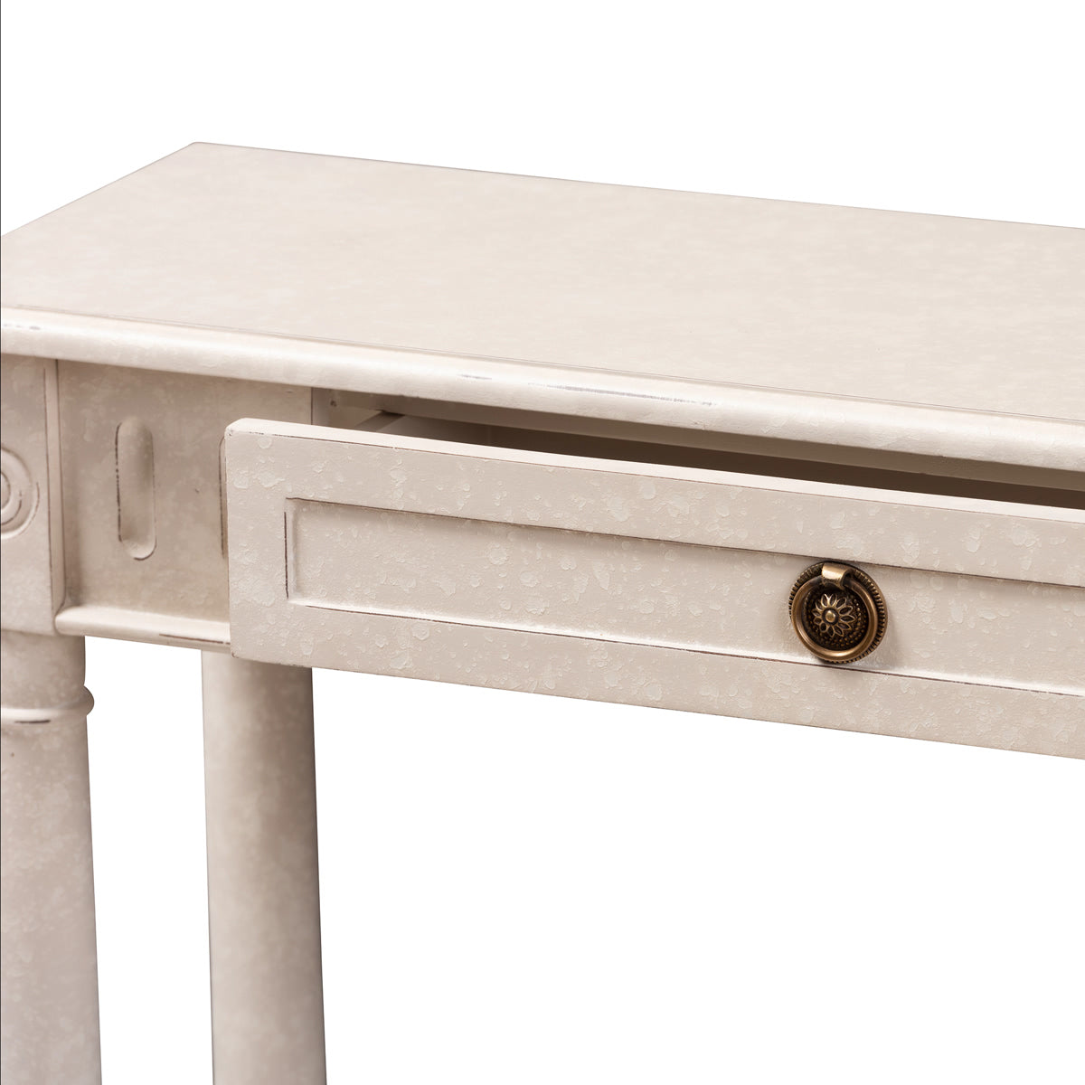Baxton Studio Ariella Country Cottage Farmhouse Whitewashed 1-Drawer Console Table Baxton Studio-tv Stands-Minimal And Modern - 9