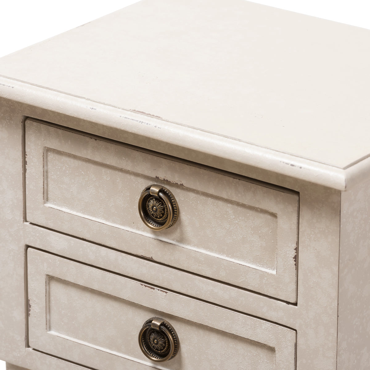 Baxton Studio Lenore Country Cottage Farmhouse Whitewashed 2-Drawer Nightstand Baxton Studio-nightstands-Minimal And Modern - 6
