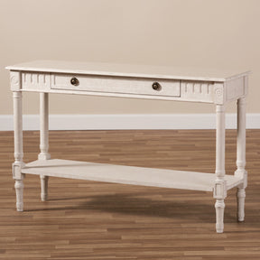 Baxton Studio Ariella Country Cottage Farmhouse Whitewashed 1-Drawer Console Table Baxton Studio-tv Stands-Minimal And Modern - 2