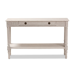Baxton Studio Ariella Country Cottage Farmhouse Whitewashed 1-Drawer Console Table Baxton Studio-tv Stands-Minimal And Modern - 5
