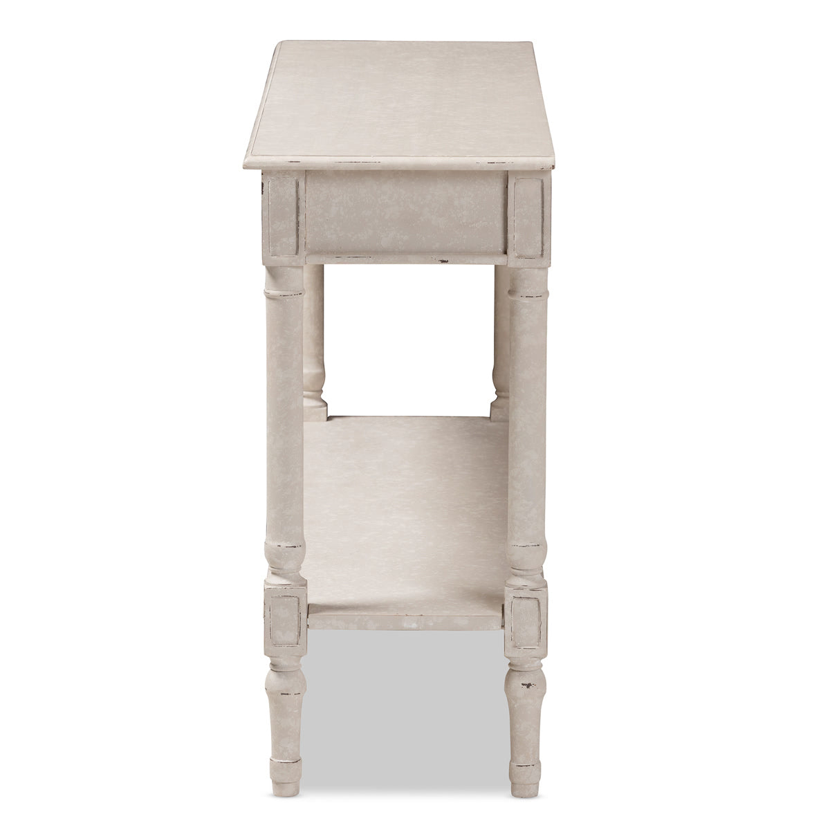 Baxton Studio Ariella Country Cottage Farmhouse Whitewashed 1-Drawer Console Table Baxton Studio-tv Stands-Minimal And Modern - 6