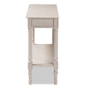 Baxton Studio Ariella Country Cottage Farmhouse Whitewashed 1-Drawer Console Table Baxton Studio-tv Stands-Minimal And Modern - 6