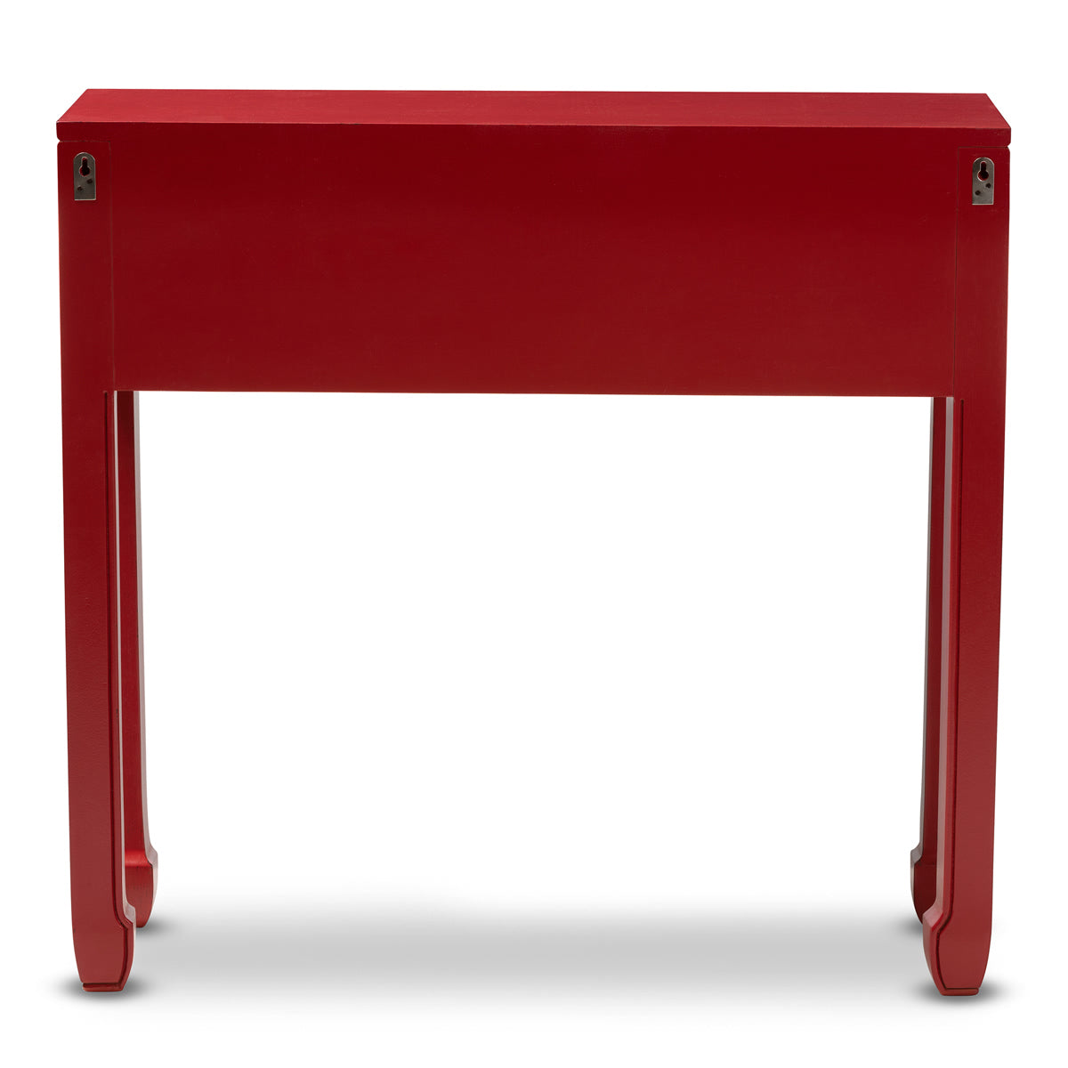 Baxton Studio Pomme Classic and Antique Red Finished Wood Bronze Finished Accents 6-Drawer Console Table Baxton Studio-tv Stands-Minimal And Modern - 7
