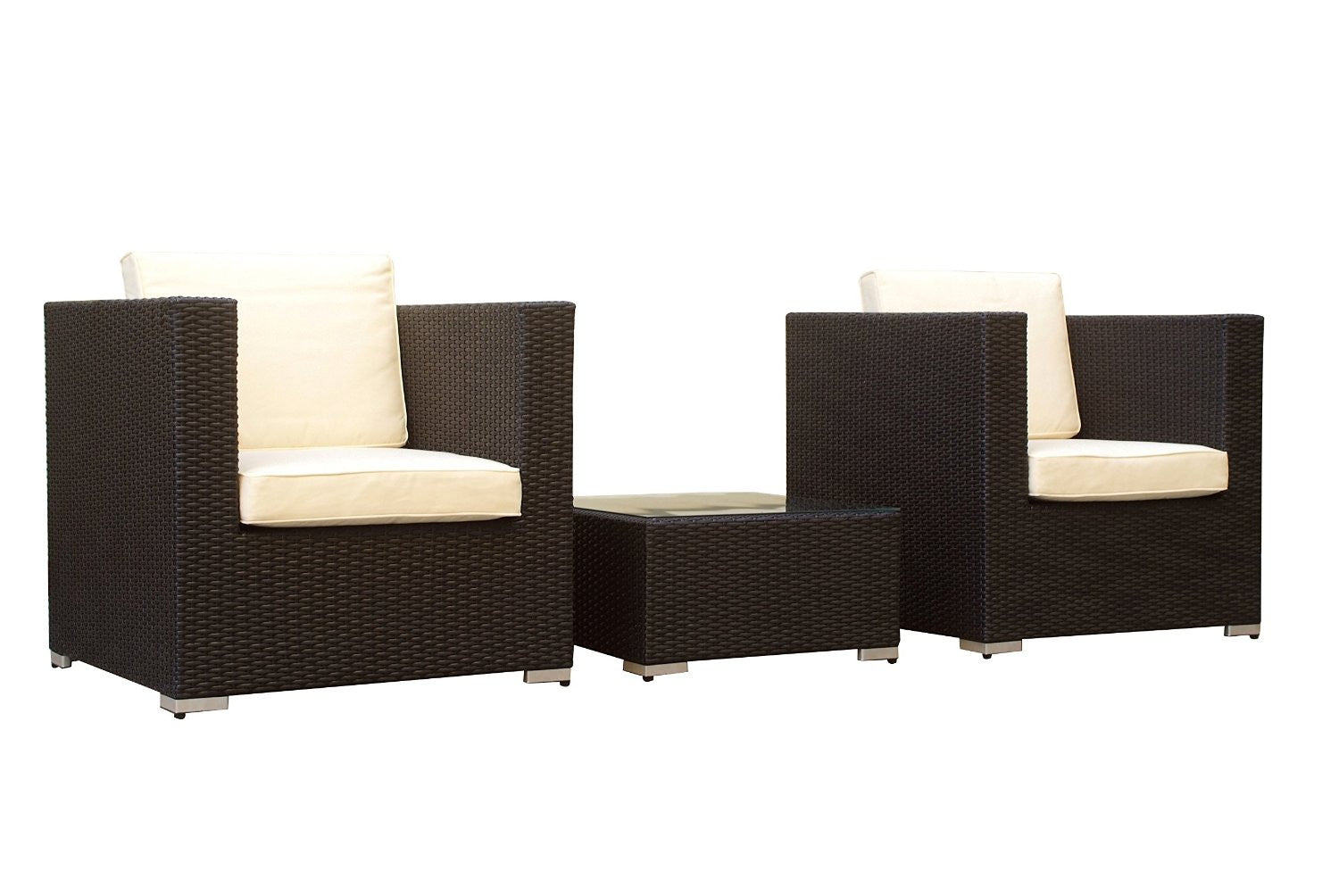 Manhattan Comfort Margate 3-Piece Outdoor Sofa Set-Minimal & Modern