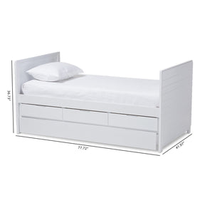 Baxton Studio Linna Modern and Contemporary White-Finished Daybed with Trundle