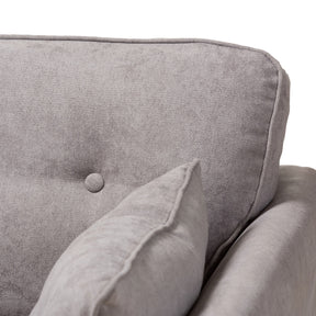 Baxton Studio Miranda Mid-Century Modern Light Grey Fabric Upholstered Loveseat Baxton Studio-sofas-Minimal And Modern - 6