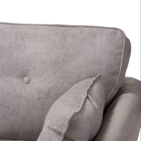 Baxton Studio Miranda Mid-Century Modern Light Grey Fabric Upholstered Sofa Baxton Studio-sofas-Minimal And Modern - 6