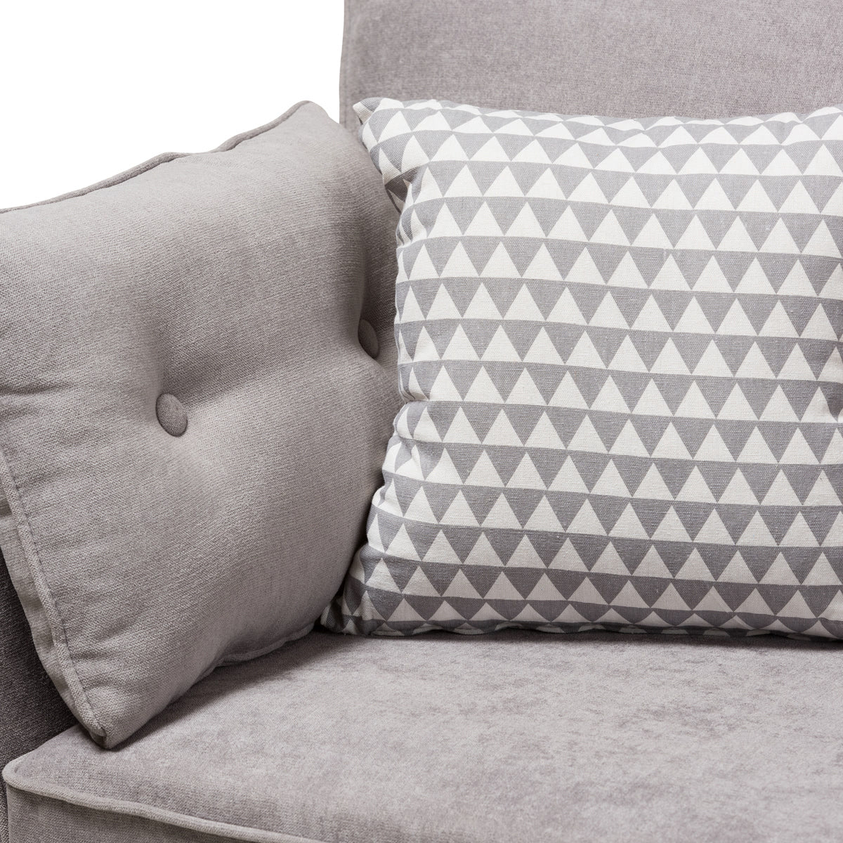 Baxton Studio Miranda Mid-Century Modern Light Grey Fabric Upholstered Sofa Baxton Studio-sofas-Minimal And Modern - 7
