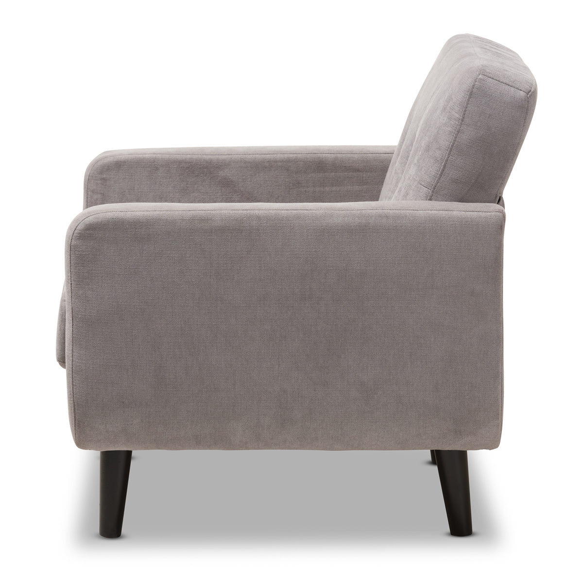 Baxton Studio Carina Mid-Century Modern Light Grey Fabric Upholstered Lounge Chair Baxton Studio-chairs-Minimal And Modern - 3