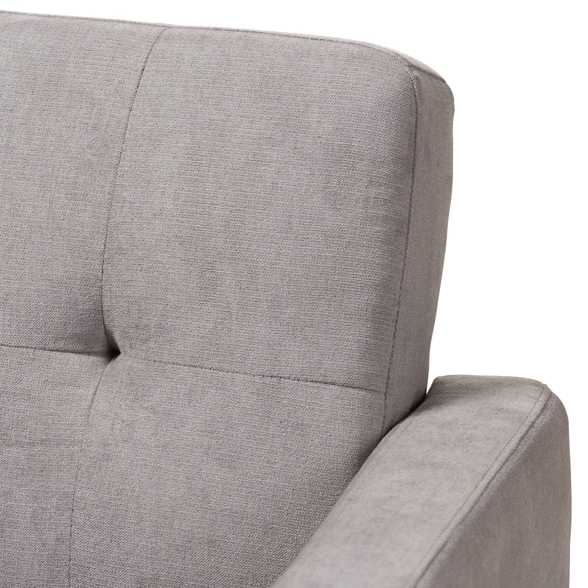 Baxton Studio Carina Mid-Century Modern Light Grey Fabric Upholstered Lounge Chair Baxton Studio-chairs-Minimal And Modern - 5