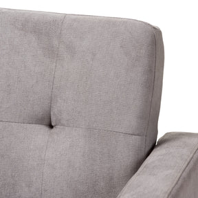 Baxton Studio Carina Mid-Century Modern Light Grey Fabric Upholstered Loveseat Baxton Studio-sofas-Minimal And Modern - 5