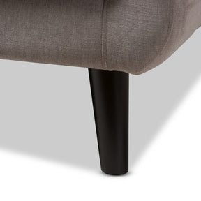 Baxton Studio Carina Mid-Century Modern Light Grey Fabric Upholstered Loveseat Baxton Studio-sofas-Minimal And Modern - 6