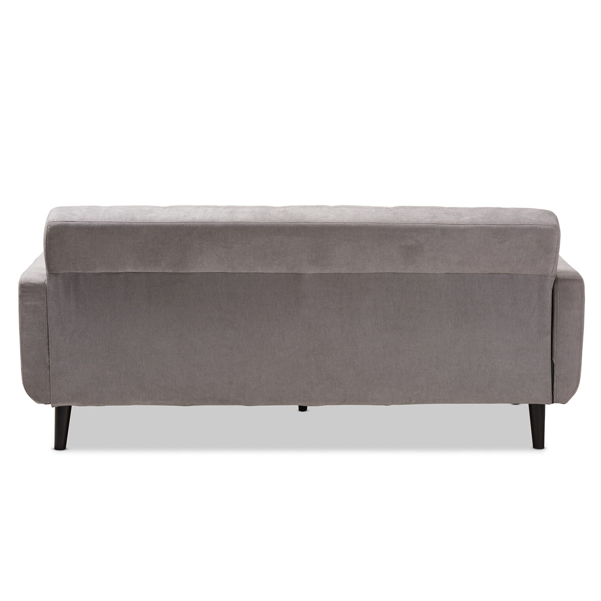 Baxton Studio Carina Mid-Century Modern Light Grey Fabric Upholstered Sofa Baxton Studio-sofas-Minimal And Modern - 4