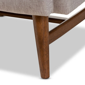Baxton Studio Perrine Mid-Century Modern Greyish Beige Fabric Upholstered Walnut-Finished Wood Lounge Chair Baxton Studio-chairs-Minimal And Modern - 6